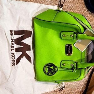 MICHAEL Michael Kors Pear Green Small Saffiano Leather Satchel